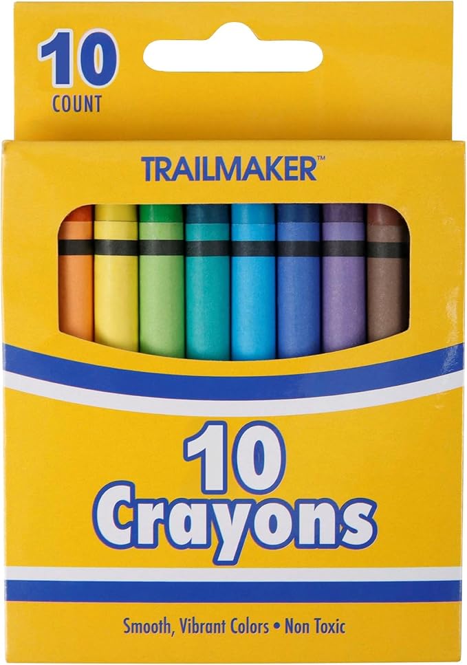 Trail maker (12 Pack Bright Wax Coloring Crayons in Bulk, Wholesale Packaging - 10 Per Box, 120 Crayons total