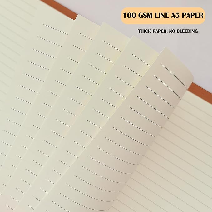 A5 Ruled Filler Paper, 6-Hole Punched, 100GSM Loose-Leaf Paper and Planner Inserts for Planners, Meeting Notes, and Bullet Journals,80 Sheets/160 Pages
