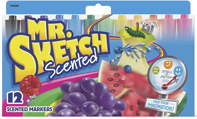 Mr. Sketch Scented Markers, Chisel Tip, Assorted Colors, 12 Count - Fun for Kids, Coloring, Spark Creativity, Arts & Crafts
