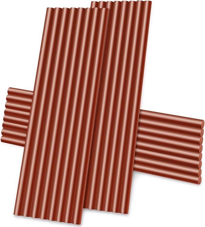 Manarty Brown Hot Glue Sticks, 24PCS Mini Size 0.27" Dia x 8" Long Hot Melt Glue Stick Colored, All Temperature Adhesive EVA Glue Sticks for Repairing Sealing Stamp DIY Art Craft Decoration