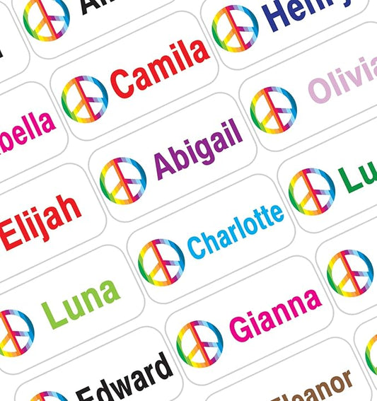 Personalized Name Labels for Kids – 60 Waterproof Peel-and-Stick Labels for Clothes, Lunch Boxes, Water Bottles, Laundry Bags – Durable, Dishwasher & Microwave Safe, Perfect for Camp, Daycare, School