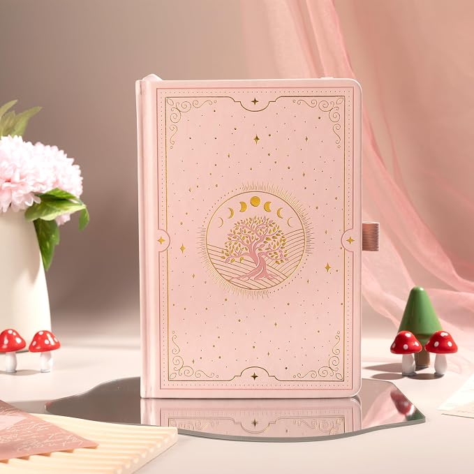 TIEFOSSI Tree of Life Journal, A5 Lined Journal for Women Men, Aesthetic Notebook with 316 Numbered Pages, Hardcover Vegan Leather Journals with Bookmark, 100 GSM Thick Paper