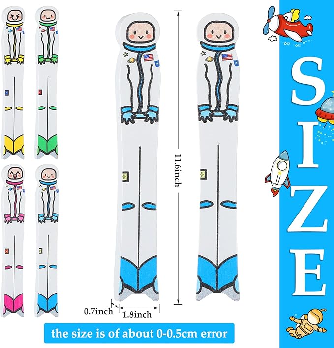 Junkin 32 Pcs Spaceman Writing Tools Spacers for Writing Handwriting Spacer Tool Classroom Management Tools for Students to Learn Proper Word Spacing