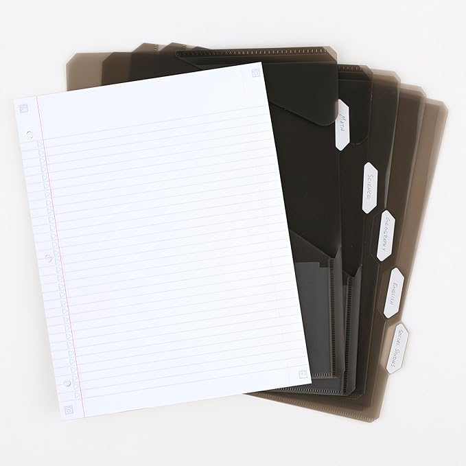 Five Star Flex Refillable Notebook + Study App,College Ruled Paper and 1 Inch TechLock Ring Binder with Customizable Cover,Pockets,Tabs and Dividers,200 Sheet Capacity,White (29326AE2) (Pack of 6)