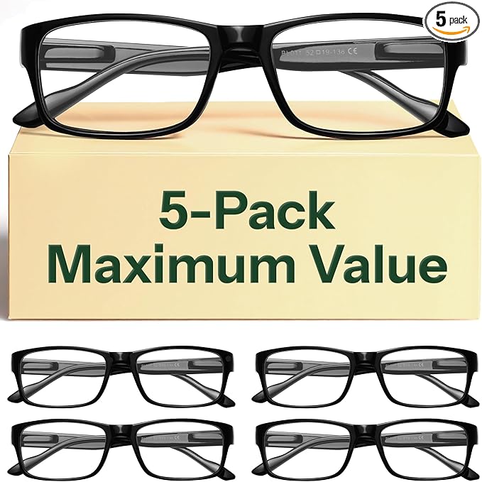 Gaoye 2.75 Professional Reading Glasses for Men for All Day - Computer Readers with Blue Light Protection - Value Pack