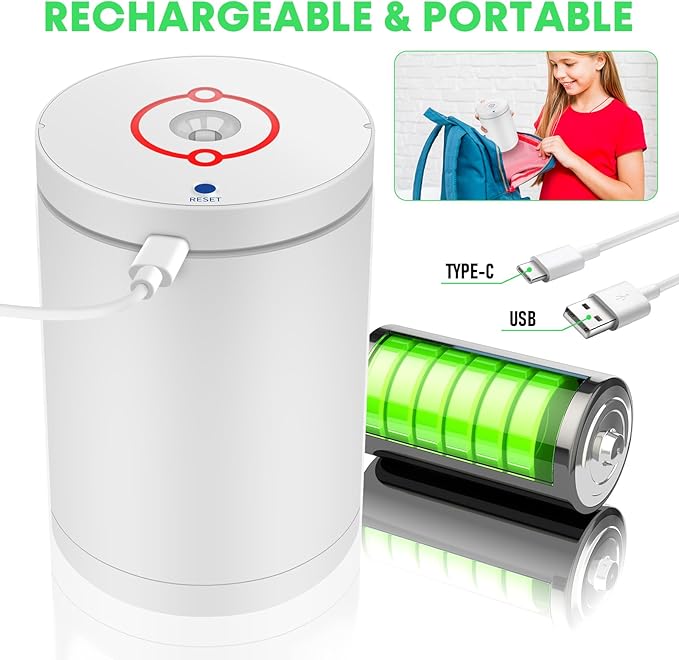 Fully Automatic Electric Pencil Sharpener,Rechargeable Smart Pencil Sharpener.Suitable for No. 2/Colored Pencils (6-8 mm),Applicable to School/Classroom/Office/Home(White)