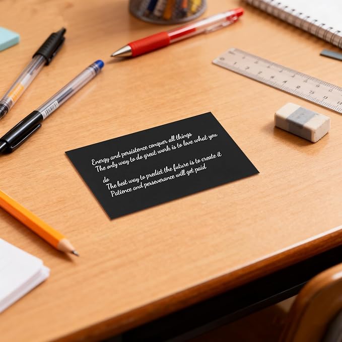 Bercoor 500 Pieces Blank 3 x 5 Inch Index Cards, Heavy Note Cards Study Cards for Office, School Learning, Black