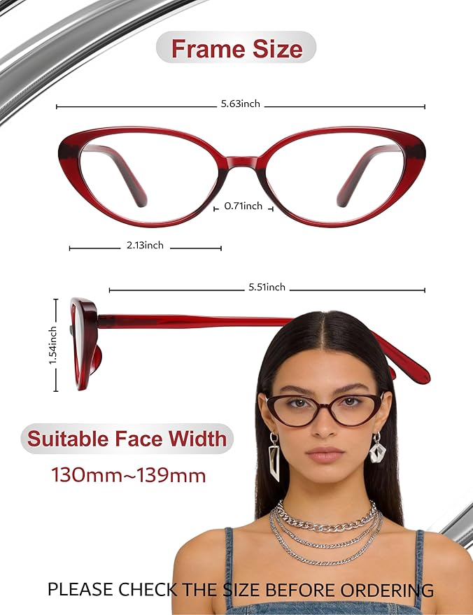 Ultralight Cat Eye Blue Light Glasses for Woman Anti Glare Reduce Eyestrain Gaming/Computer/Screen