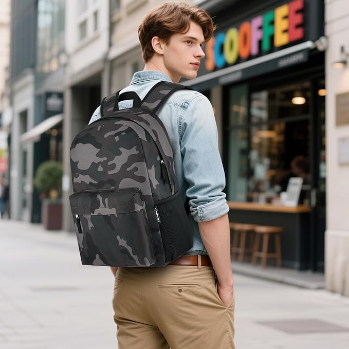 ZUBOND Unisex Backpack for School & Travel - Lightweight Laptop Backpack Fits 15.6 Inch Notebook, Water Bottle Pocket - Ideal for Teens, College Students, Adults
