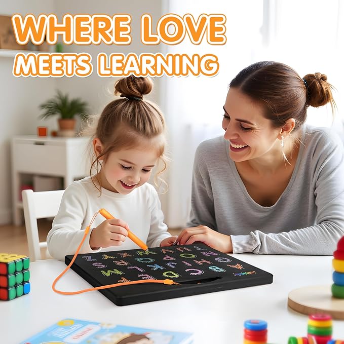 FINDMAG Magnetic Letter Tracing Board, 2 in 1 Magnetic ABC Writing Board for Toddlers, Uppercase & Numbers Practicing Learning Tools, Erasable Educational Board Set Preschool Gifts Toys for Kids