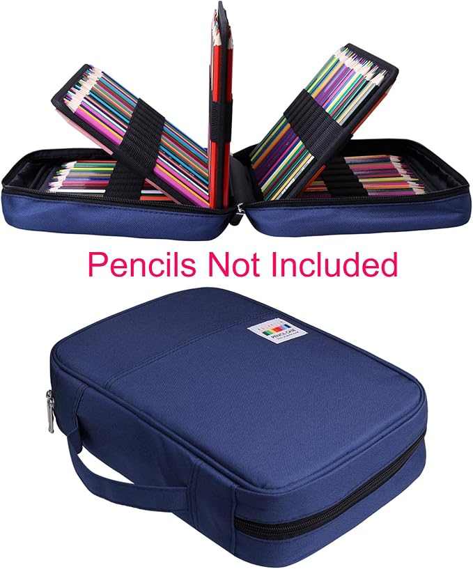 Coloring Pencil Case 220 Slots Pencils/Gel Pens Organizer Waterproof Travel Case Zipper Carrying Portable Pencil Markers Pen Holder Bag for Painter Writers