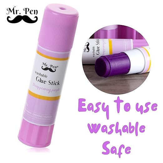 Mr. Pen- Disappearing Purple Glue Sticks, 8 Pack, Washable, Glue Sticks, Scrapbooking Glue
