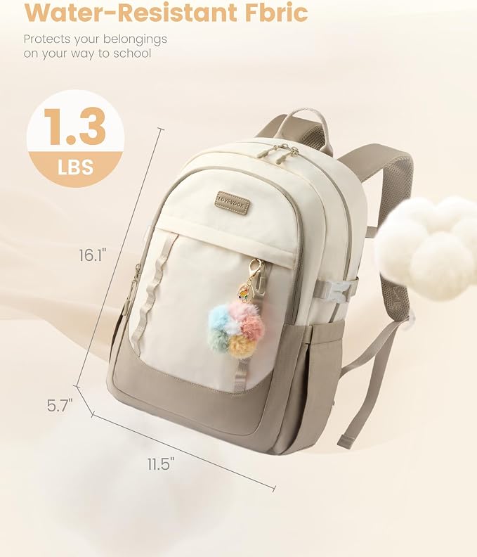 LOVEVOOK School Backpack for Teen Girl, Cute Student Bookbag Fits 15.6 Inch Laptop, Back to School Backpack Purse for Teenagers, Casual Daypack Kid Back Pack Travel Bag, Gift
