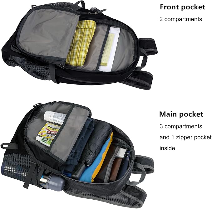 Packable Lightweight Backpack 40L, Ripstop Nylon Foldable Traveling Daypack, Collapsible Hiking Backpack For Outdoor(Purple)
