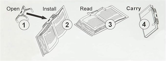 Portable Book Page Holder for Hands Free Reading in Bed, on The Go, on The Treadmill & Exercise Bike - Works on Hardcovers, Paperbacks, Magazines, and Comic, Art, Piano and Recipe Books
