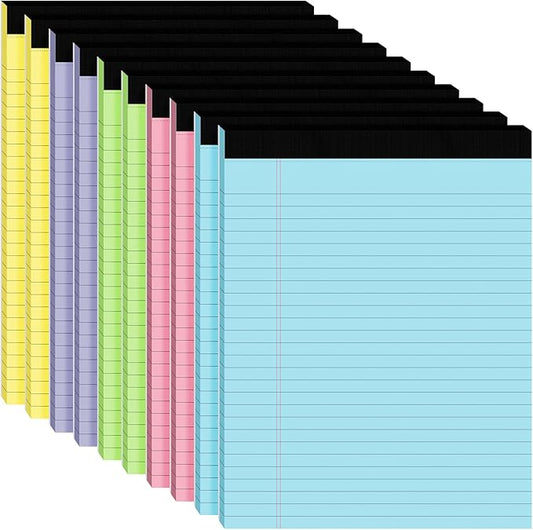 10pcs Legal Pads 8.5 x 11,Notepads 8.5 x 11 Inch, 30 Sheets/Pack, Color Note Pads Clear Print Writing Pads of Paper, Perforate Wide Ruled Lined with Sturdy Back for Office, Business & School Supplies