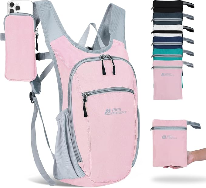 Small Hiking Backpack Packable Lightweight for Women Men | 10L/15L, Hiking Daypack, Foldable, Water Resistan, Ultralight, with Phone Pocket, Travel, Outdoor, Walking