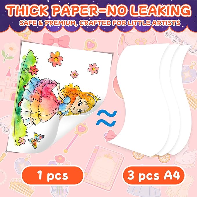 CHICAUP Paint with Water Coloring Books for Kids, Mess Free Watercolor Painting Kit Painting Activity for Kids Ages 3-5 4-8, Arts Crafts Drawing Gift Toy for Boy Girl