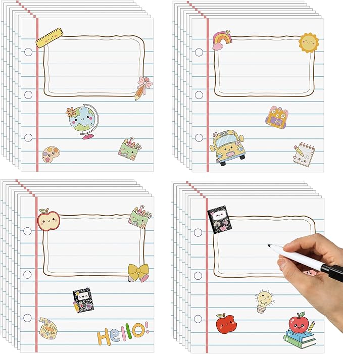Epakh 36 Pack Name Tags for Desks Notebook Shaped Bulletin Board Decoration 6‘'x7'' Blank Name Tag Labels Learning Tool for Lockers Whiteboard Fridge Office Home Desktop Supply (Cute)