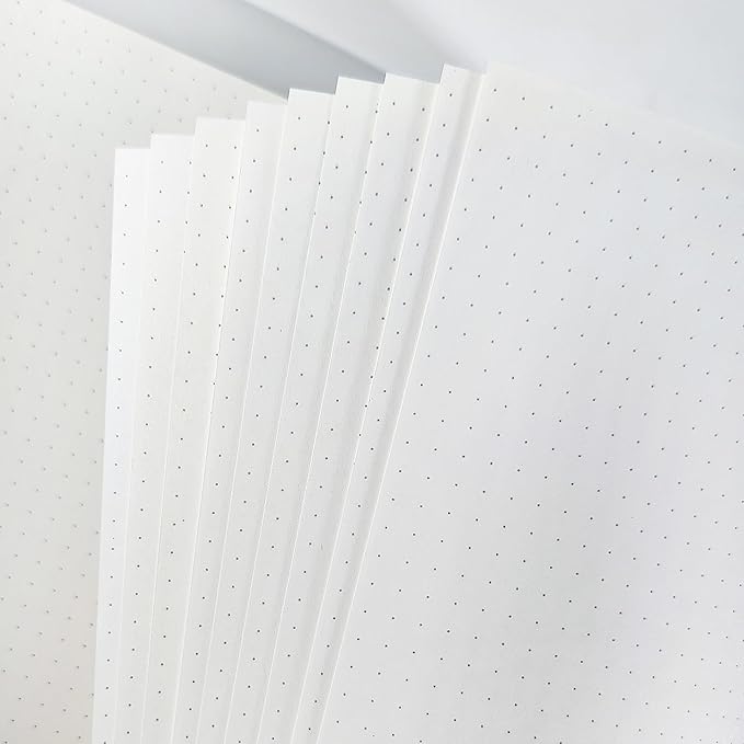 A4 Dot Grid Paper 290x210mm - 135 Sheets 100GSM Dotted Notebook Refill - 4-Hole Punch for A4 4-Ring Binders & Lever Arch Files - 5mm Spacing for Bullet Journals, Notes & Sketching