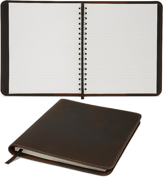 Large Size Journal Cover for hard cover notebook, Rustic Leather Journal Cover (8.5 x 11 inches), Full Grain Leather Journal Cover, Handmade (Brown)