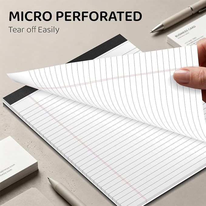 8.5x11 Lined Notepads 36 Pack - White Ruled Legal Pads with Firm Backing for Daily Lists, School Notes & Office Reminders | Smooth No-Bleed Paper for Students, Teachers & Professionals