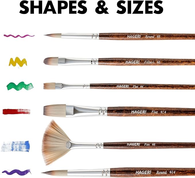 25 Pieces Paint Brushes, Expert Synthetic Nylon Bristles Paint Brush Kit with Palette Knife & Suede Leather Roll, Paint Brushes Set for Oil, Acrylic, Watercolor, Gouache and Detail Paintings