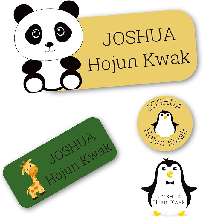 Personalized Daycare Name Labels for Kids (117 Labels) - Custom Durable Waterproof Name Stickers for Clothing Tags, Water Bottles, Lunch Boxes, and School Supplies - Dishwasher, Washer
