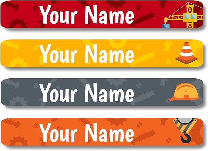 Lovable Labels Personalized Labels for Kids (120 Labels) - Waterproof Dishwasher Safe Peel and Stick Labels are Great for School Supplies Daycare Camp Bottles (Rough and Tough)