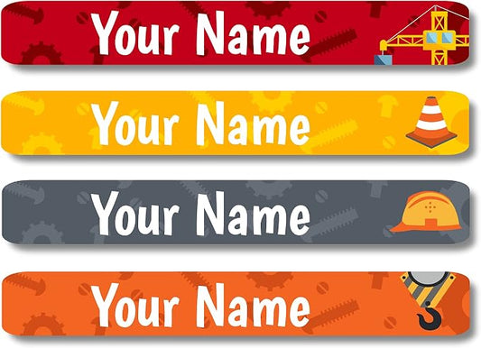 Lovable Labels Personalized Labels for Kids (120 Labels) - Waterproof Dishwasher Safe Peel and Stick Labels are Great for School Supplies Daycare Camp Bottles (Rough and Tough)