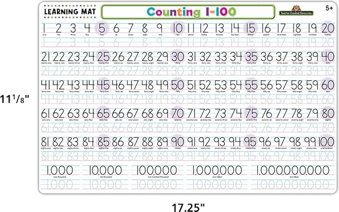 Teacher Created Resources Counting 1–100 Learning Mat