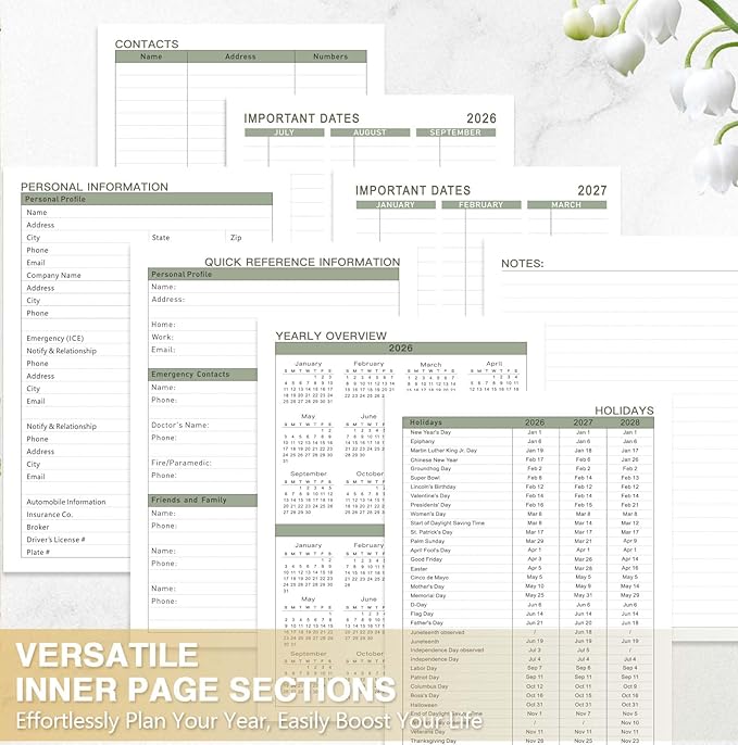 GuassLee 2026-2027 Academic Planner, Weekly and Monthly Planner from July 2026-June 2027, 8.4"x 6.1" Aesthetic Daily Agenda Book with Pocket, Stickers, Coated Tabs for School Office Supplies, A5 Size