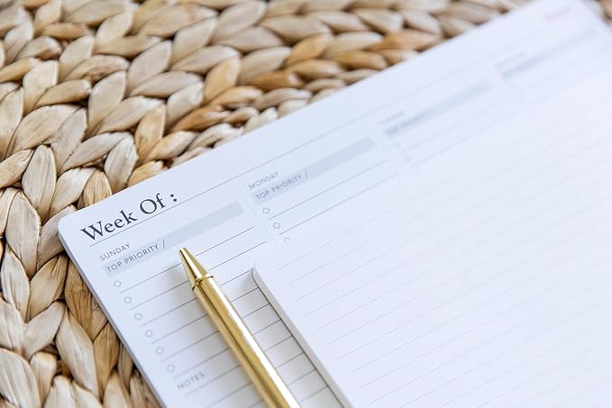 Notsu Lined Desk Notepad 2 Pack | Minimalist Ruled Memo Mouse Pads with Premium Thick Paper, Small 5.5" x 8.5"