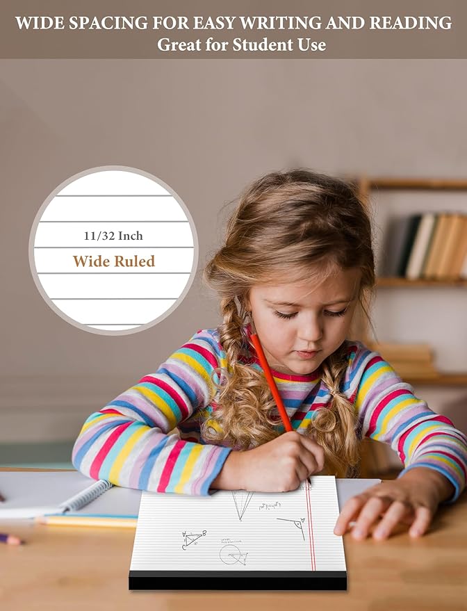 Legal Pads 8.5 x 14 White Wide Ruled, 2 Pack Legal Note Pads 8.5 x 14 Notepad, Lined Paper Pads 8.5x14, Lined Tablets Writing Pads, Lined Writing Note Pad, White 70 GSM Pads Of Paper, 30 Sheets/Pad