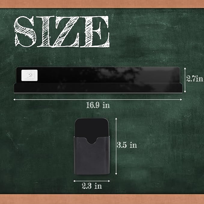 2 Pack Magnetic Bookshelf for Whiteboard — Heavy Duty Magnetic Shelf for Classroom & Office, Holds Books, Markers & Erasers, Teacher Supplies, Black