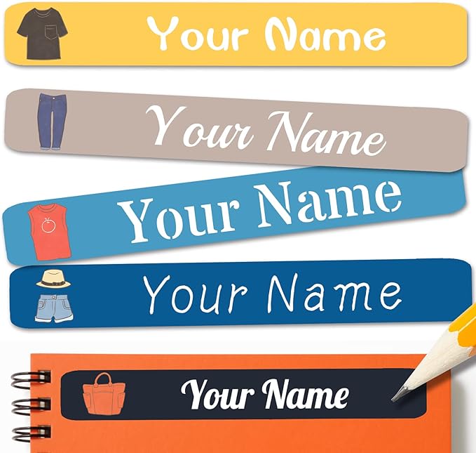 120 PCS Personalized Labels for Kids，Custom Name Tag Stickers Labels Waterproof for School Supplies,Water Bottle,Lunch Box,Toys(2.3 x 0.4 in)