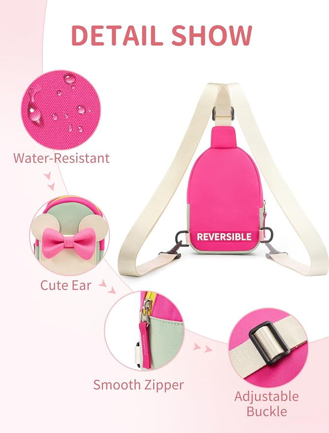 Birthday Back to School Gifts for Girls 3-8, Kids Fanny Pack Toddler Purse | Cute Fashion Sling Crossbody Bag for 3 4 5 6 7 8 Year Old Girls with Adjustable Strap. Perfect for Travel Holiday Essentials