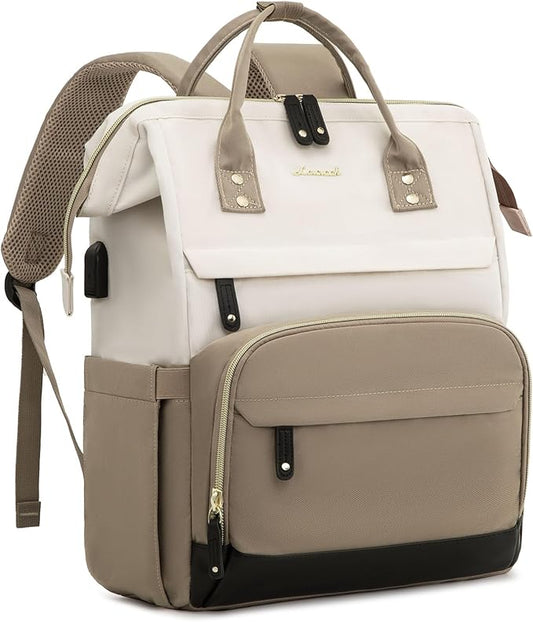 LOVEVOOK Laptop Backpack for Women, 15.6 Inch Work Business Backpacks Purse With Large Capacity, Waterproof Nurse Bag College Bookbag for School, Waterproof Casual Daypack for Travel
