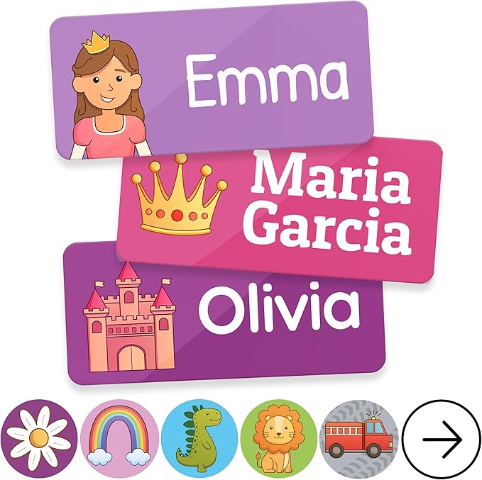 TagBuddy® Personalized Daycare Name Labels for Kids [210pcs] - Waterproof Name Stickers for School, Baby Bottles & Clothing - Custom Name Stickers - Washable Stick On Labels (1.2”x0.5”)