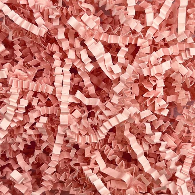 Tisspoms 3LB Pink Crinkle Cut Paper Shred Filler, Paper Shreds for Basket Fillers, Birthday, Gift Wrapping, Anniversary, Wedding, Halloween, Valentine's Day, Christmas Gift Decor Party Filler