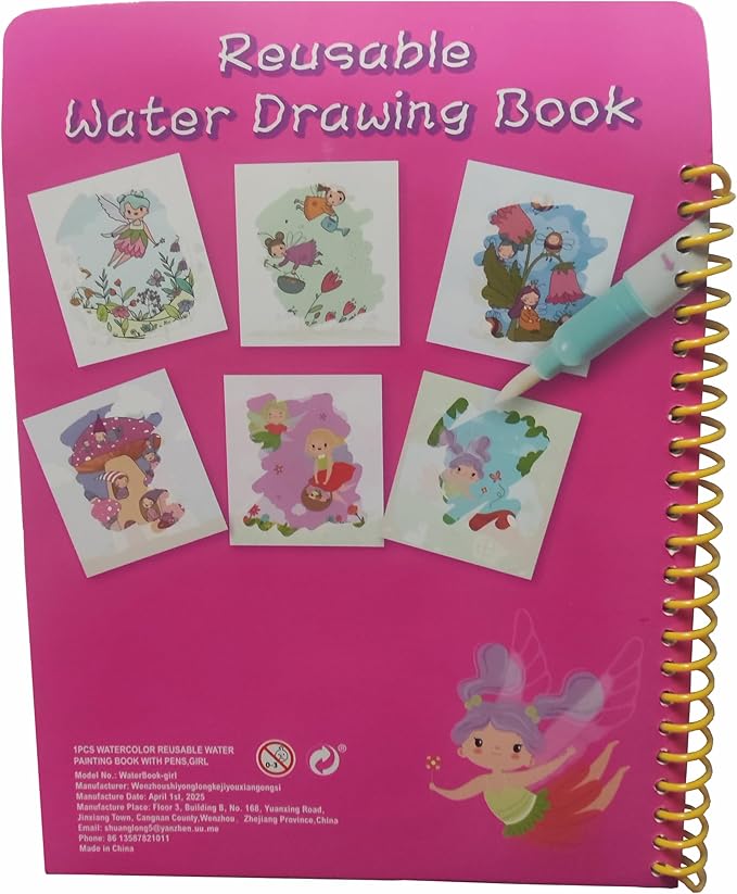 Magic Water Coloring Books for Children - Reusable Mess Free Water Reveal Art Kit with Water Pen, Travel Toys Easter Basket Stuffers for Kids Ages 3-12 Boys Girls Party Favors