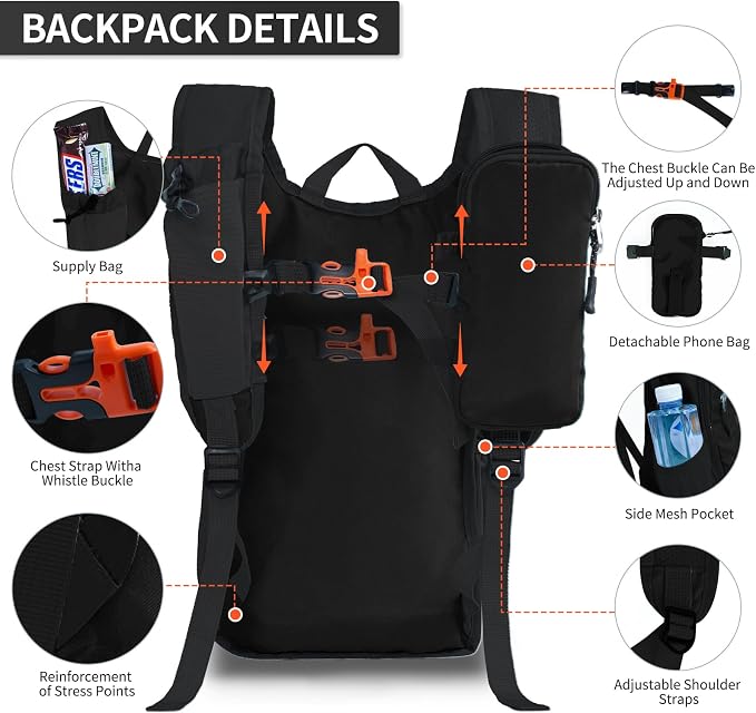 Small Hiking Backpack Packable Lightweight for Women Men | 10L/15L, Hiking Daypack, Foldable, Water Resistan, Ultralight, with Phone Pocket, Travel, Outdoor, Walking