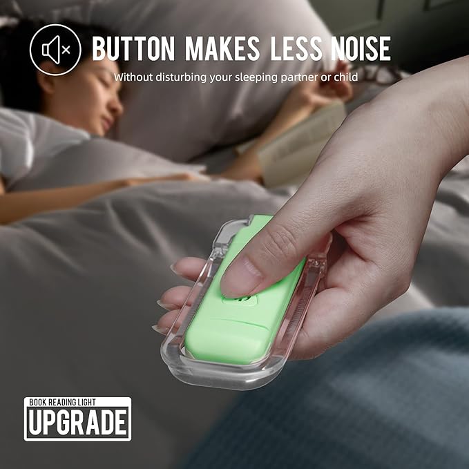 EGWASER Portable USB Rechargeable LED Clip on Book Light for Reading in Bed, 3 Brightness Adjustable Dimmable Bookmark Light for Eye-Protection, Reading Lamp (Green)