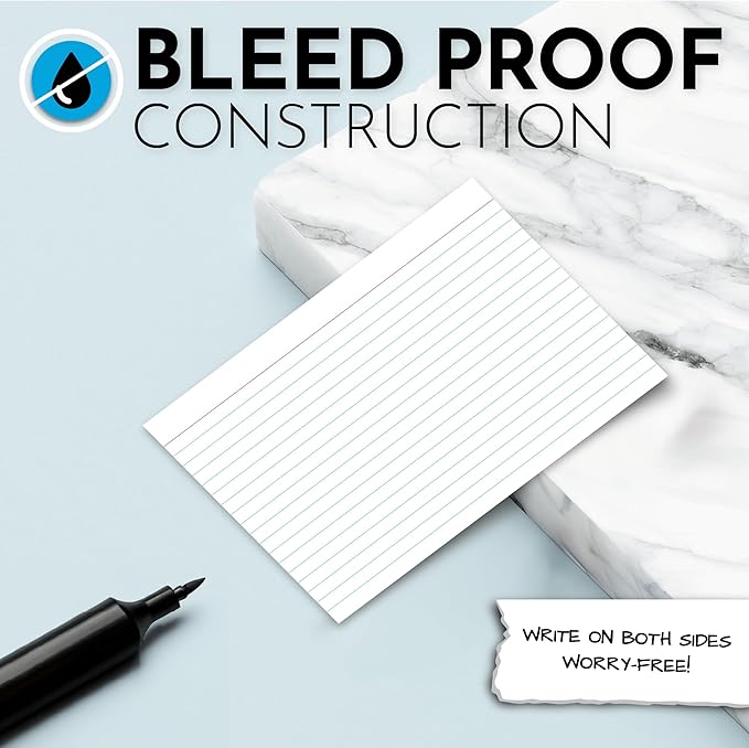 Home Advantage 5x8 Ruled Index Cards - Our 50 Pack of Lined Notecards Use Heavy Duty Cardstock to Make Them Bleed Proof – These Line Ruled Index Cards Make Perfect Flashcards & Note Cards