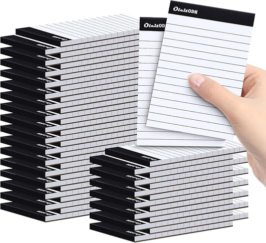 Oleitodh 3x5 Notepads – 48 Pack White Memo Pads Small Writing Pads with Perforated Lined Pages, Mini Note Pads 30 Sheets per Lined Note Pads 3x5, Pocket Notepads for Office School Home Supplies