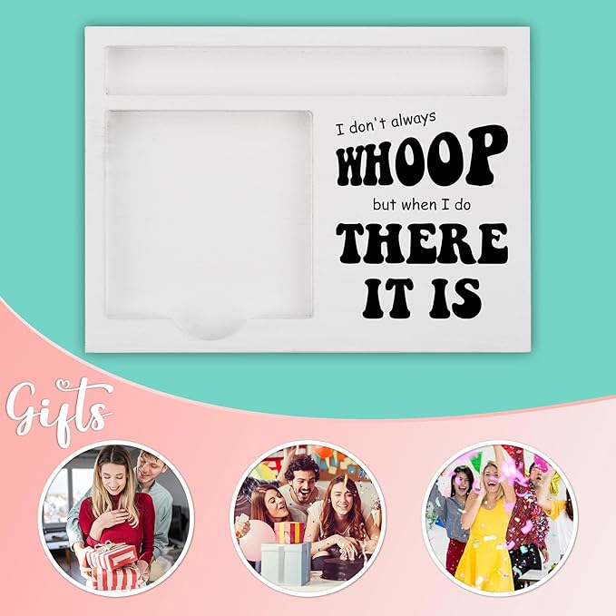 Funny Note Pad Holder for Desk, Whoop There It is Quote Pen Tray Organizer, Gift for Coworkers Friends Women Men Office Decor Accessories - FTB318