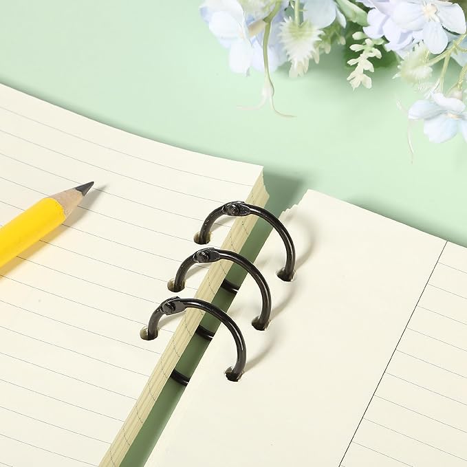 Mr. Pen- Loose Leaf Binder Ring, 1 Inch, 40 Pack, Metal Loose Leaf Binder Book Rings for Books and Index Cards, Scrapbook, Keychains, School, Home, Office, Black