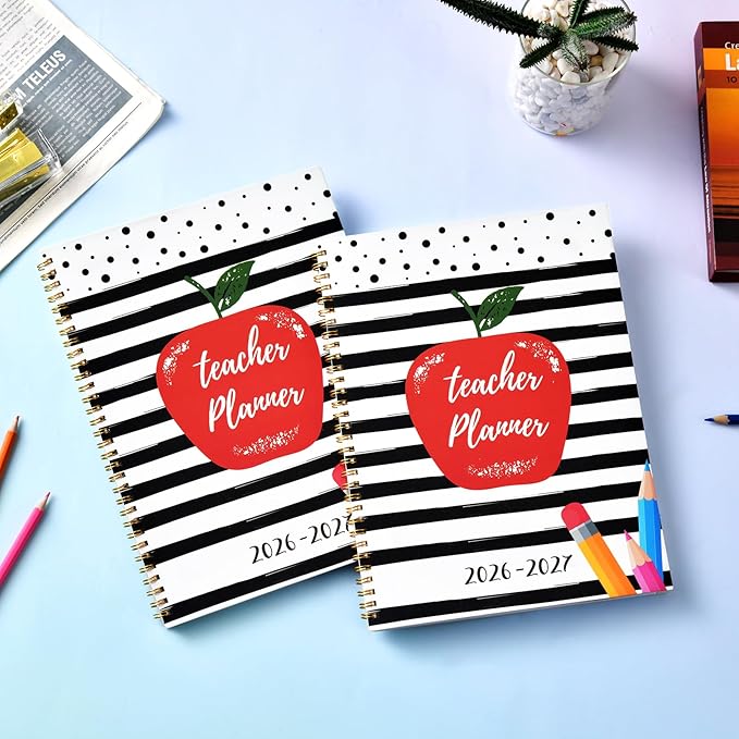 2026-2027 Teacher Planner, Lesson Planner 2026-2027, July 2026 - June 2027, 8.5" x 11", Spiral Bound, Colorful Monthly Tabs