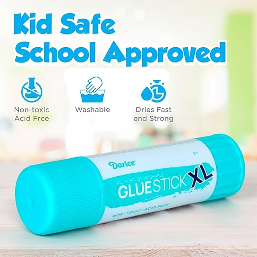 Darice Giant Glue Sticks, Large 115-gram Jumbo XL Glue Stick - Washable, Non-Toxic - Classroom School Supplies - 1 Pack 4.05oz