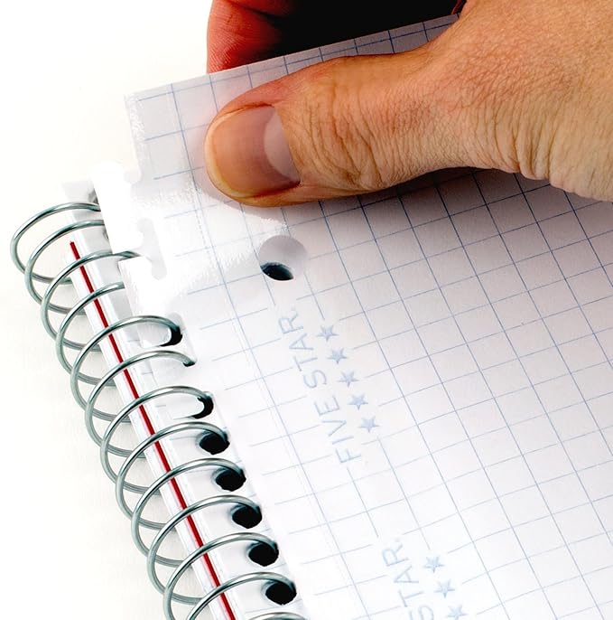 Five Star Reinforced Insertable Graph Ruled Notebook Paper, 6 Pack, White, 8.5 x 11, 75 Sheets per Pack